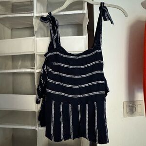 Splendid Nautical Tank With Off the Shoulder Sleeves NWT